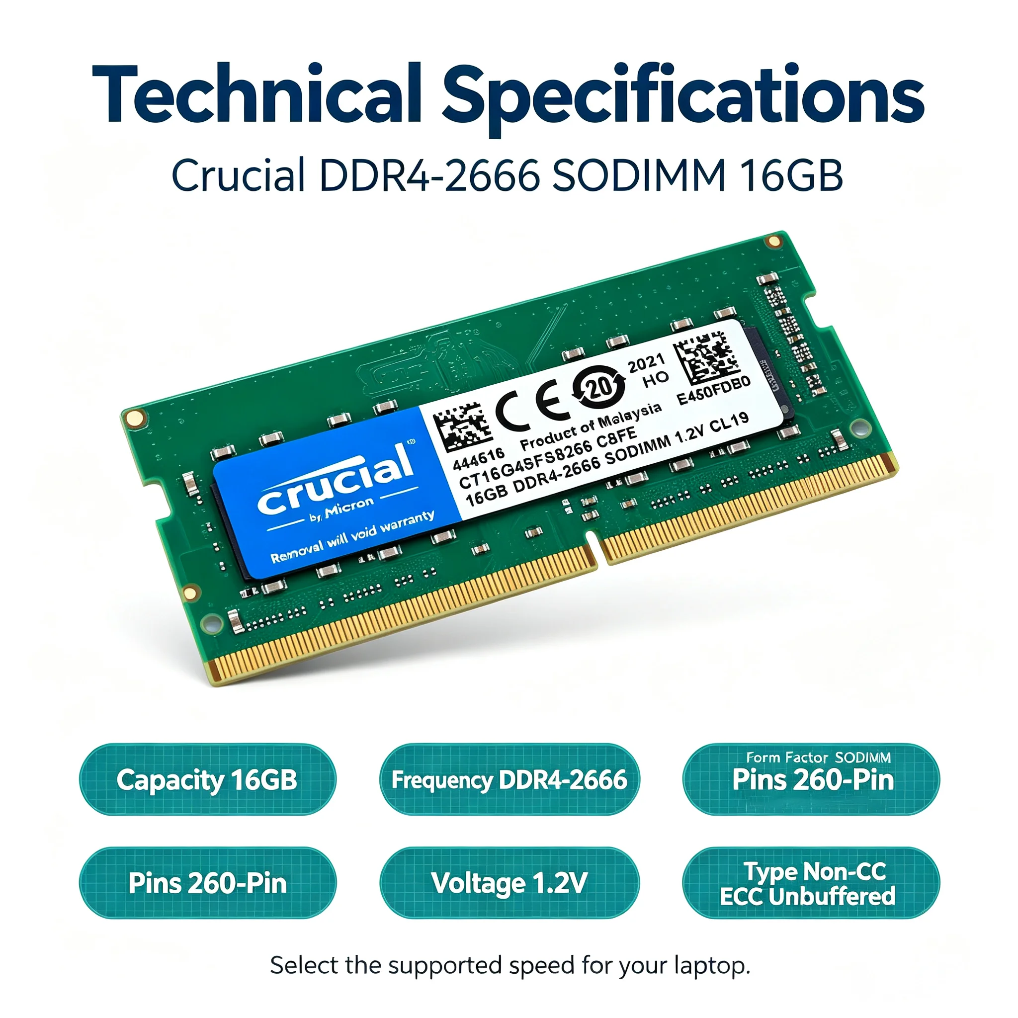 크루셜 DDR4 노트북 RAM SODIMM, 4GB,  - Ddr4 3200Mhz 리뷰 및 가격